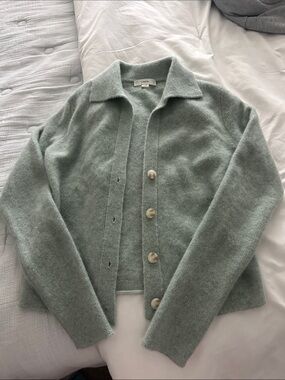 Vince Mint Green Teddy Button-Up Jacket